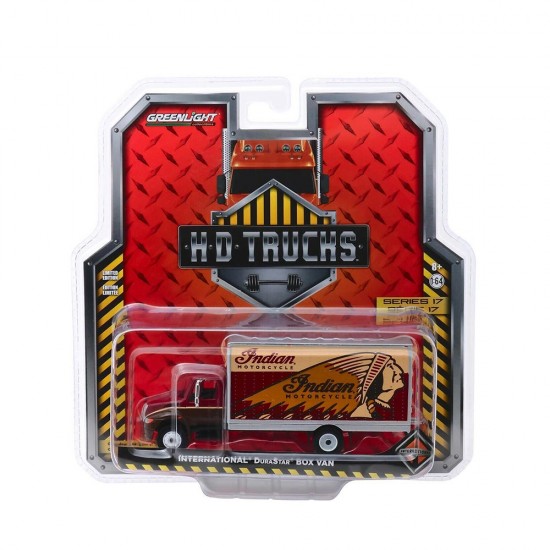 Machetă moto GreenLight [1:64] - International Durastar 2013 - Box Van Indian - Red